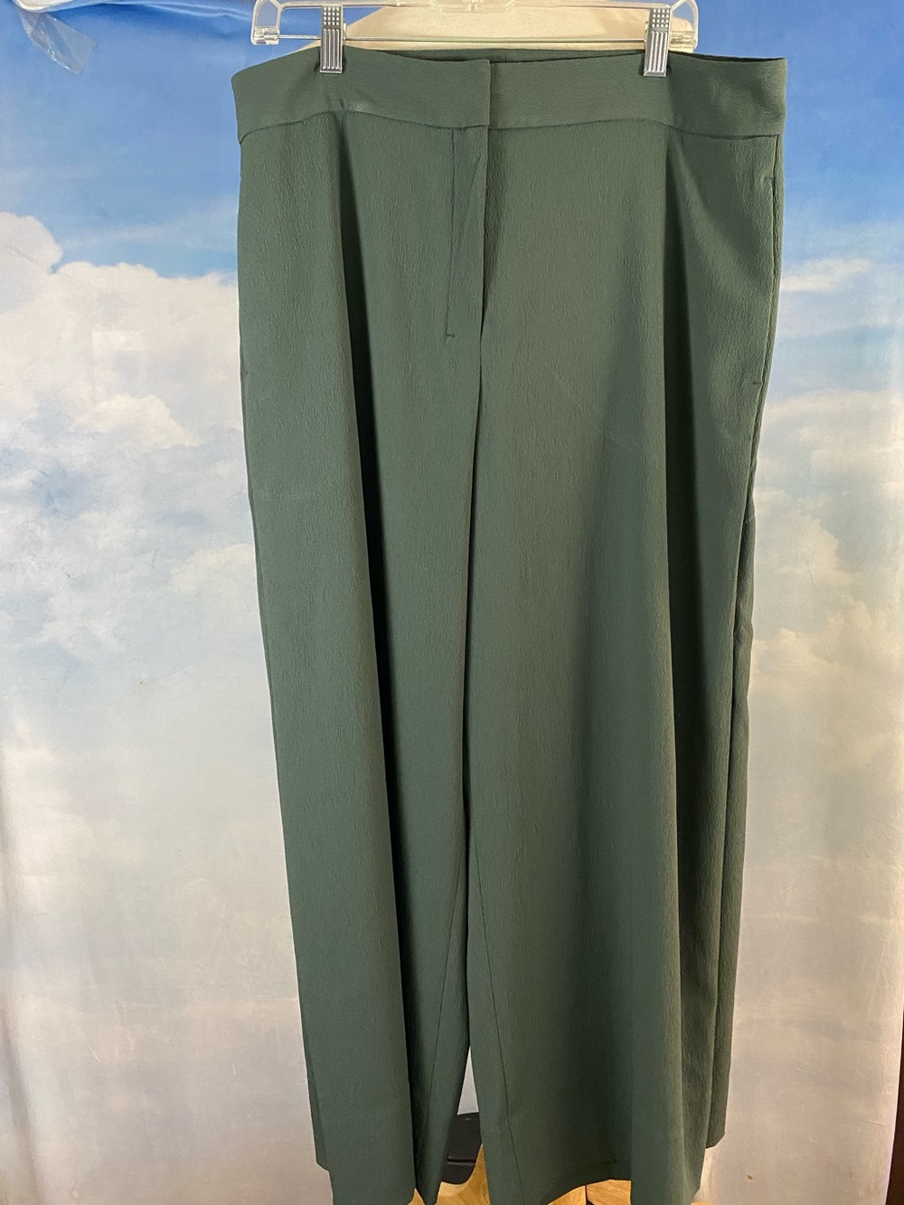 MM LaFleur Green Wide-Leg Dress Pants